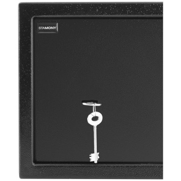 Depositum depositum på safe med et metall med en stålnøkkel 25x25x35 cm