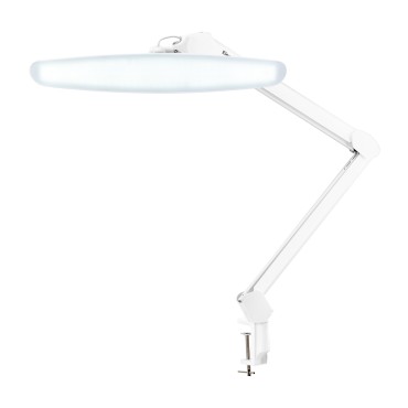 LED επιτραπέζιο φωτιστικό εργαστηρίου Elegante λευκό — προβολή από πλάι