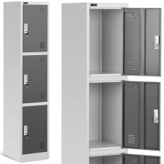 Garderobe sociale sociale kleding metaal met 3-deurs sloten