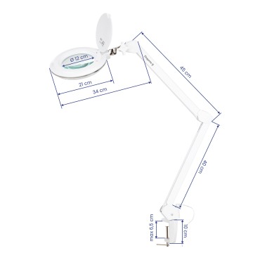 Lupa Elegante 6031, 60 SMD 3D LED dioda, za stolove, s podesivom jačinom svjetla — bočni pogled