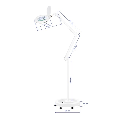 Φορητή μεγεθυντική λάμπα Elegante 6031 με 60 SMD 3D LED, πλήρης με ρυθμιζόμενο βάση και έλεγχο έντασης φωτός