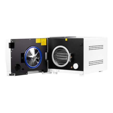 Lafomed autoclave premium line lfss08aa lcd with 8l class b medical printer — front view