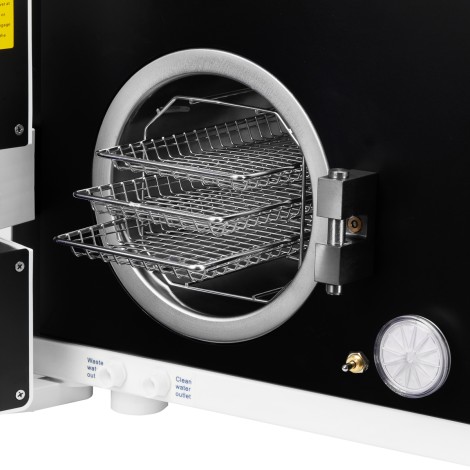 Autoclave Lafomed linea premium lfss08aa lcd con capacità 8 L classe B stampante medica — vista frontale