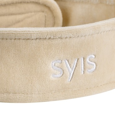 SYIS Velour Beauty Headband Beige för hudvård och skönhetsbehandlingar — närbild av yta