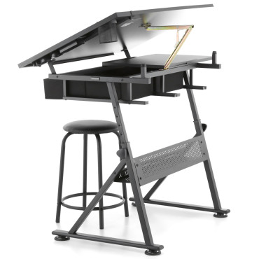 Desk predalci z predali in blato za risanje skicing 115x60 cm