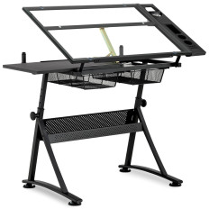 Desk table drawing glass with drawers drawing sketching 120x60 cm