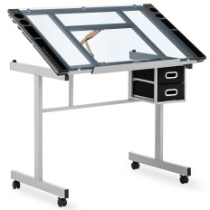 Bureaulijst tekening glazen mobiel met laden tekening tekening 104x60cm