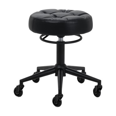 Sgabello da parrucchiere Gabbiano D054 nero con base nera — vista frontale