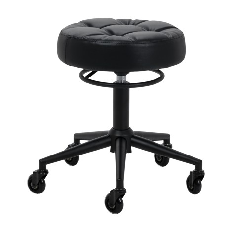 Frisørskammel Gabbiano D054 sort med sort base — forfra