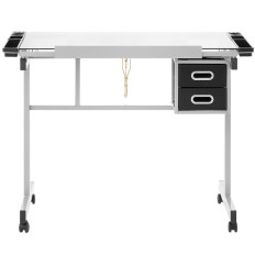 Desk Table Drawing Glass Mobile With Drawers Drawing Drawing 104x60cm