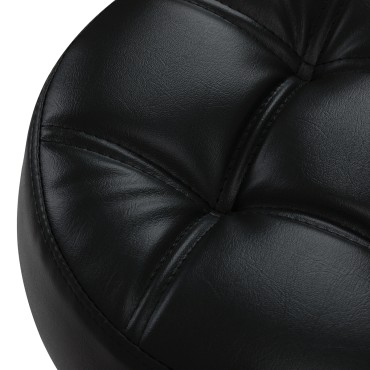 Hairdressing stool Gabbiano D054 black with black base — close-up of the seat