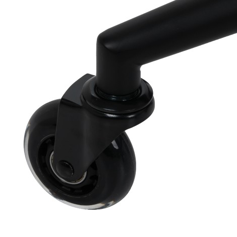 Hairdressing stool Gabbiano D054 black with black base — close-up of the wheels