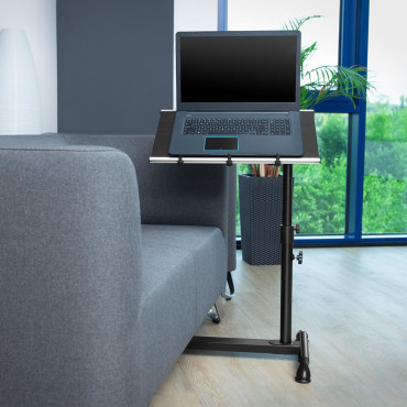 Tabuľka notebook Mobilné skladanie na kolesách Nastaviteľná výška 55-80 cm Max. 5 kg
