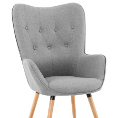 Scandinavian upholstered chair with high gray backrest