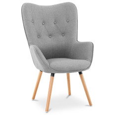 Chaise rembourrée scandinave à dossier haut GRIS.