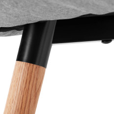 Scandinavian upholstered chair with high gray backrest