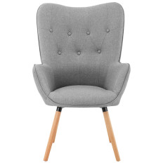 Scandinavian upholstered chair with high gray backrest