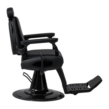 Barberstol med massagefunktion Gabbiano Francesco sort med sort base — fra siden
