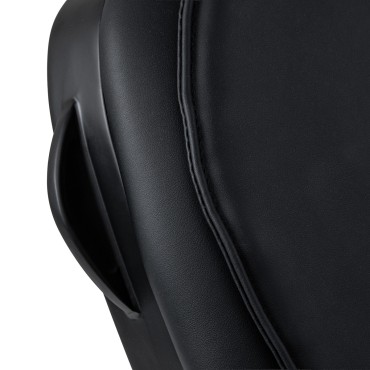 Friseurstuhl Gabbiano Francesco mit Massagefunktion, schwarz, schwarze Basis — Detailaufnahme Armlehne
