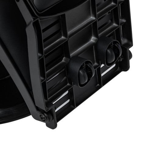 Fauteuil de barbier Gabbiano Francesco avec fonction massage, noir avec base noire — gros plan base