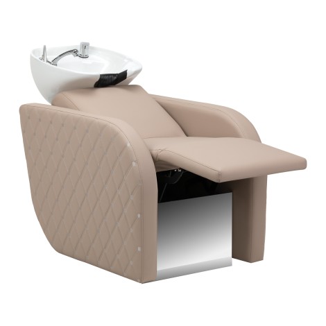 Electric hairdressing wash unit with massage function Gabbiano Ines beige — side view