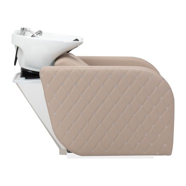 Postazione per lavaggio capelli elettrica Gabbiano Ines beige con funzione massaggio — vista laterale