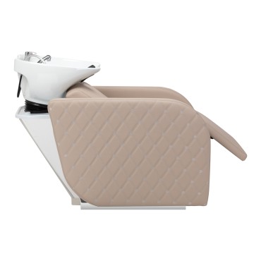 Ηλεκτρική μονάδα πλύσης μαλλιών Gabbiano Ines με λειτουργία μασάζ σε μπεζ χρώμα — προβολή από πλάι