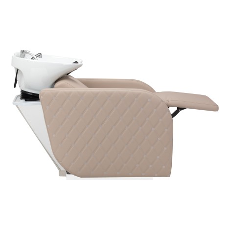 Postazione per lavaggio capelli elettrica Gabbiano Ines beige con funzione massaggio — vista laterale