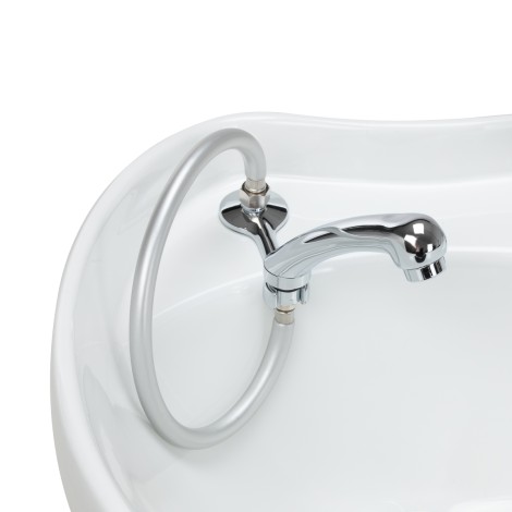 Electric hairdressing wash unit with massage function Gabbiano Ines beige — close-up of the handle
