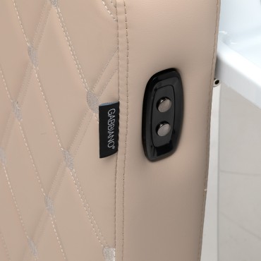 Electric hairdressing wash unit with massage function Gabbiano Ines beige — close-up of the controls