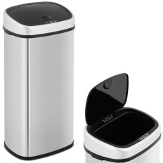 Cesta de basura rectangular sin contacto automática con sensor de movimiento 30 cm 68 l