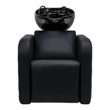 Fauteuil de lavage électrique coiffure avec fonction massage Gabbiano Sylvia Plus noir — vue de face