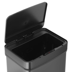 Καλάθι απορριμμάτων Αυτόματη μη επαφή ορθογώνια με αισθητήρα κίνησης 30 cm 50 l μαύρο