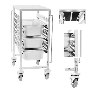 Gastronomski voziček z polico za prevoz posod 6x GN1 / 1