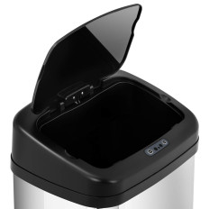 Poubelle automatique sans contact avec capteur de mouvement 30 cm 50 l ARGENTÉE