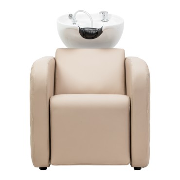 Unidad de lavado de peluquería eléctrica con función de masaje Gabbiano Sylvia Plus beige — vista frontal