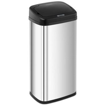 Κάδος απορριμμάτων. Αυτόματη ορθογώνια μη επαφής με αισθητήρα κίνησης 30 cm 40 l