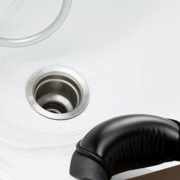 Electric hairdressing wash unit with massage function Gabbiano Sylvia Plus beige — close-up of the surface