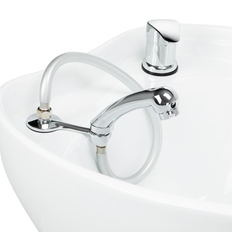 Electric hairdressing wash unit with massage function Gabbiano Sylvia Plus beige — close-up of the handle