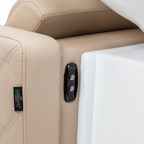Postazione lavatesta elettrica con funzione massaggio Gabbiano Sylvia Plus beige — primo piano dei comandi