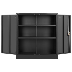 Armoire métallique de bureau pour documents avec serrure à clé, 2 étagères, ANTHRACITE.