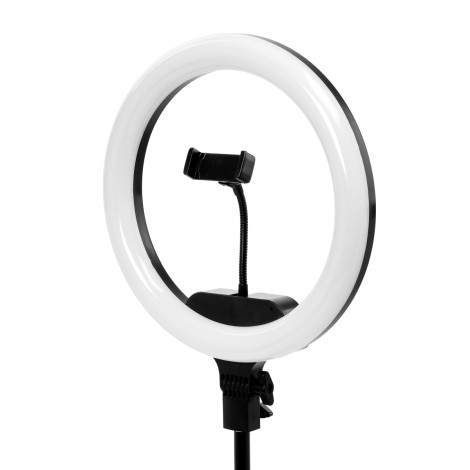 Lamp Ring Light 13"" 36W LED with stand black — front view