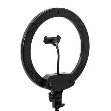 ACTIVESHOP LED ringlampa 13" 36W med justerbart stativ svart — framsida