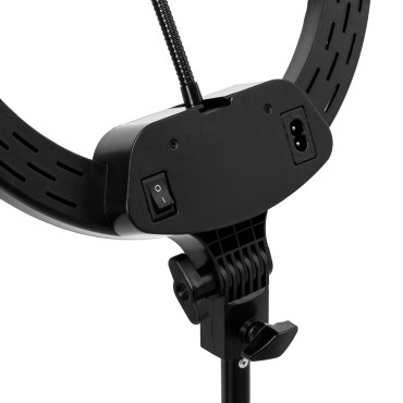 Lamp Ring Light 13" 36W LED med stativ sort — nærbillede af betjening