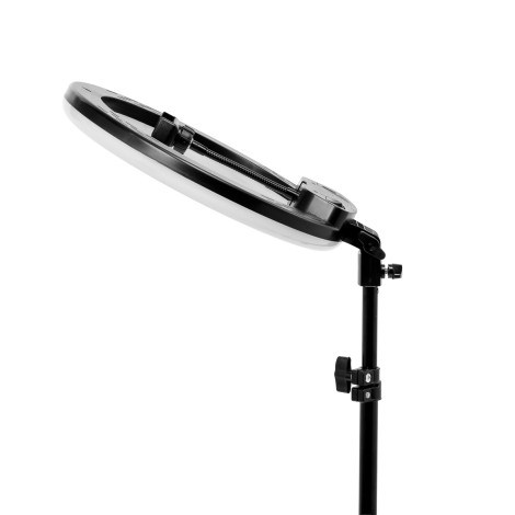 Lamp Ring Light 13"" 36W LED with stand black — side view