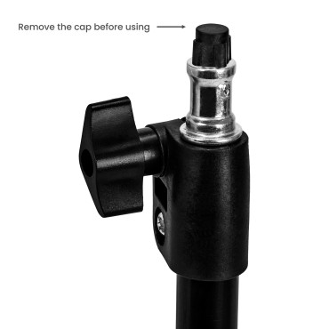 Lâmpada Ring Light 13" 36W LED com tripé ajustável preto — close-up da pega