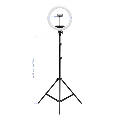 Lâmpada Ring Light 13" 36W LED com tripé ajustável preto