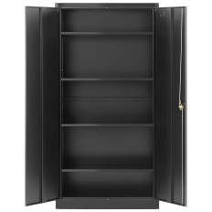 Armoire de bureau en métal pour documents, 4 étagères avec portes relevables, hauteur 180 cm, ANTHRACITE.