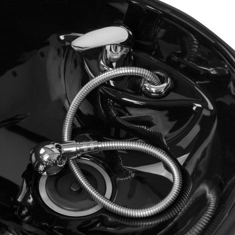 Unité de lavage coiffure portable Gabbiano B40 noire (station de lavage) — gros plan surface