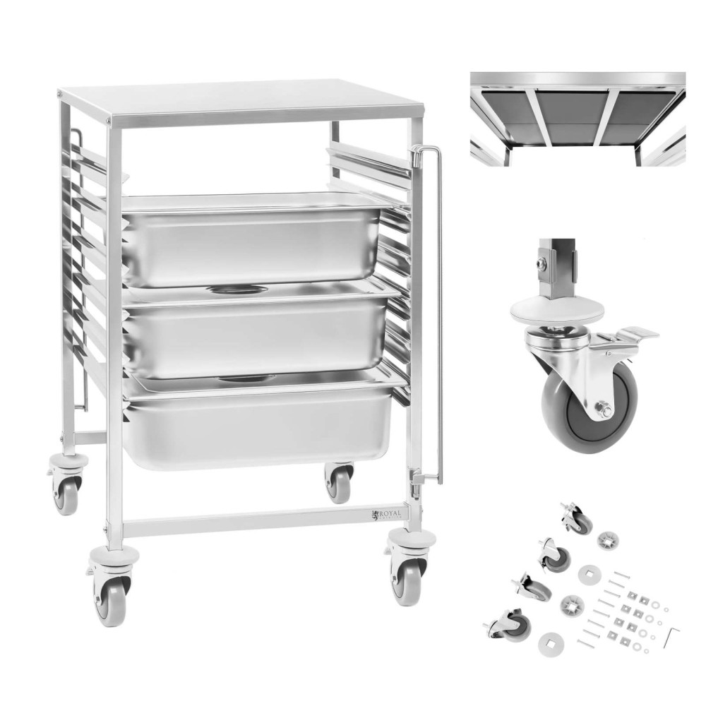 Gastronomischer Trolley zum Transport von Containern 6x GN2 / 1